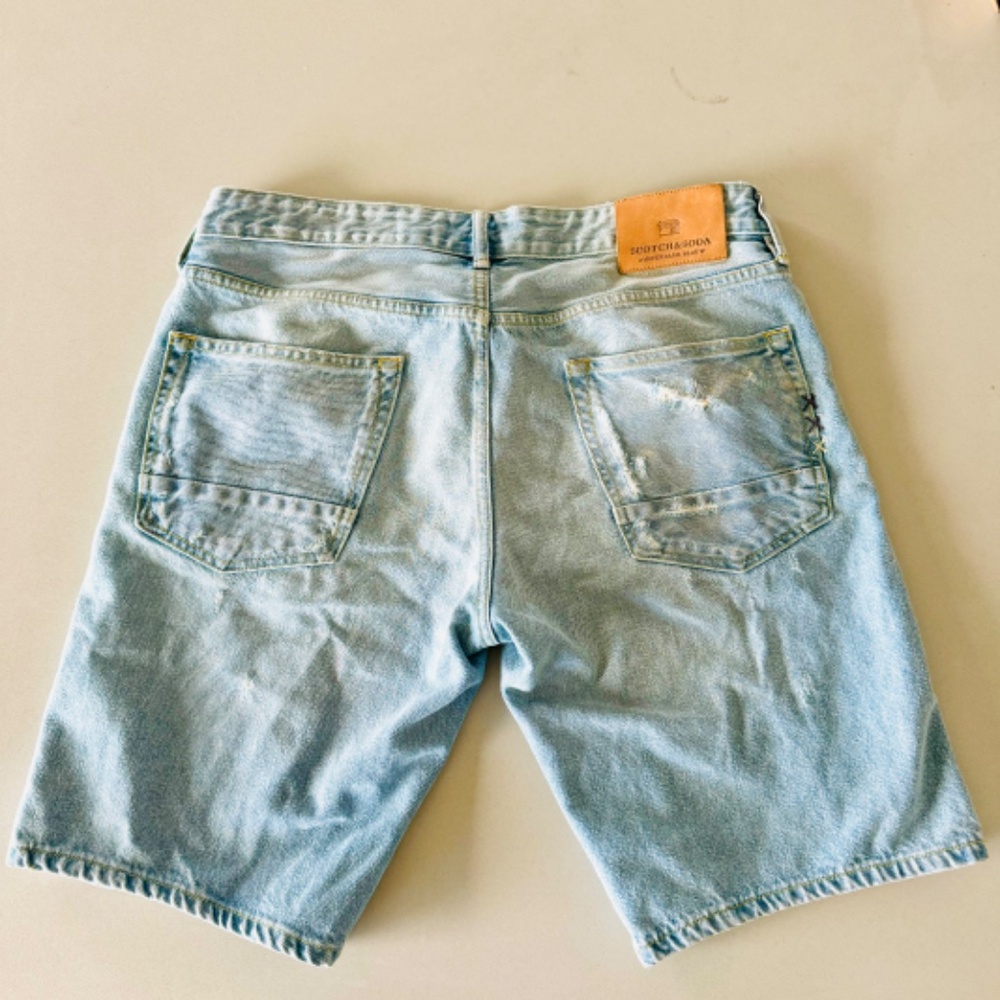 Scotch & Soda Light Blue Denim Button-Fly Shorts – Size 32 - Picture 8 of 14